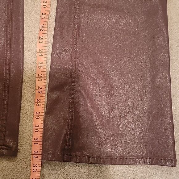 rag & bone Casey High Rise Flare Coated Denim Jeans Maroon Color Sz 29 - Picture 7 of 14
